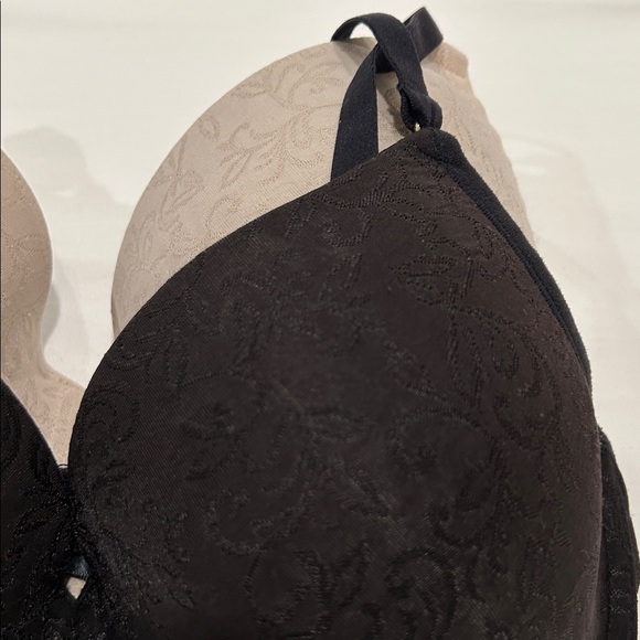 X 2 Natori Sheer Jacquard Black and Beige Bra - Picture 2 of 5